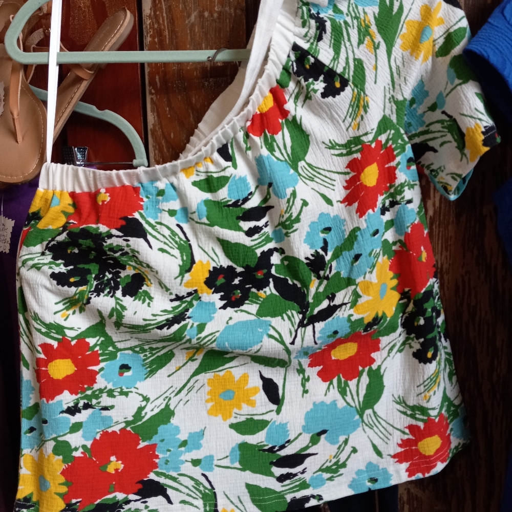 Porridge one shoulder top floral